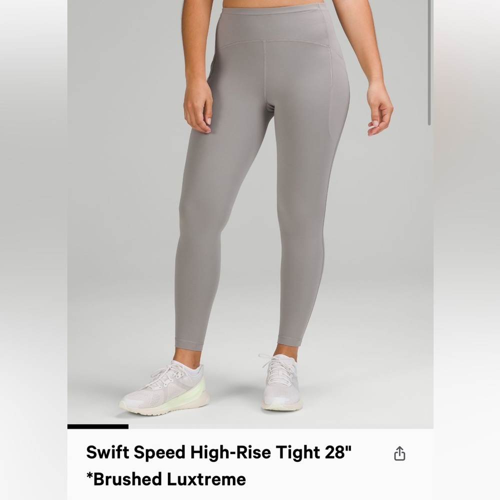 Lululemon Gray Leggings SIZE: 8 Swift Speed 28”